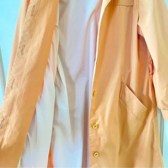 LONDON FOG Vintage Coral Trench Coat Women's Size 12 Petite Missing Belt - Picture 8 of 12